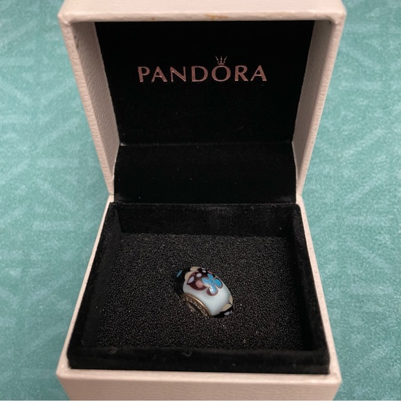 Pandora Jewelry - NWOT Authentic PANDORA Murano BUTTERFLY KISS BLUE Murano Glass Bead Charm